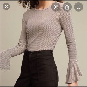 Anthropologie Ro&De Bell Sleeve Top